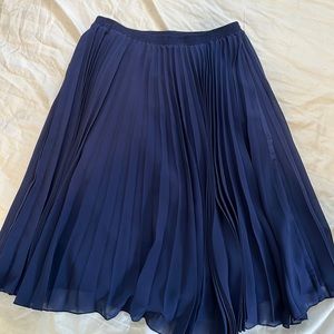 Blue pleated a line skirt